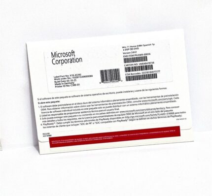 Sistema Operativo Microsoft Windows 11 Home 64bit Español DVD (KW9-00656)